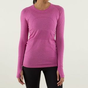 Lululemon Run: Swiftly Tech Long Sleeve Heathered Raspberry size 6